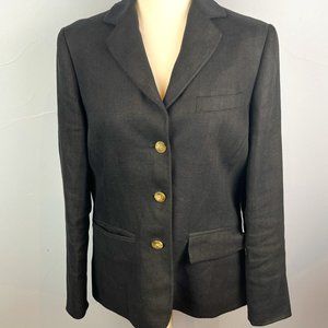 Vintage‎ Austin Reed Black Linen Blazer Women's Size 8P Office Closet Staple
